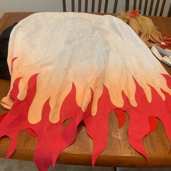 DokiDoki-SR Anime Demon Slayer Cosplay Costume Men Halloween Kyojuro Rengoku, L - Picture 6 of 14